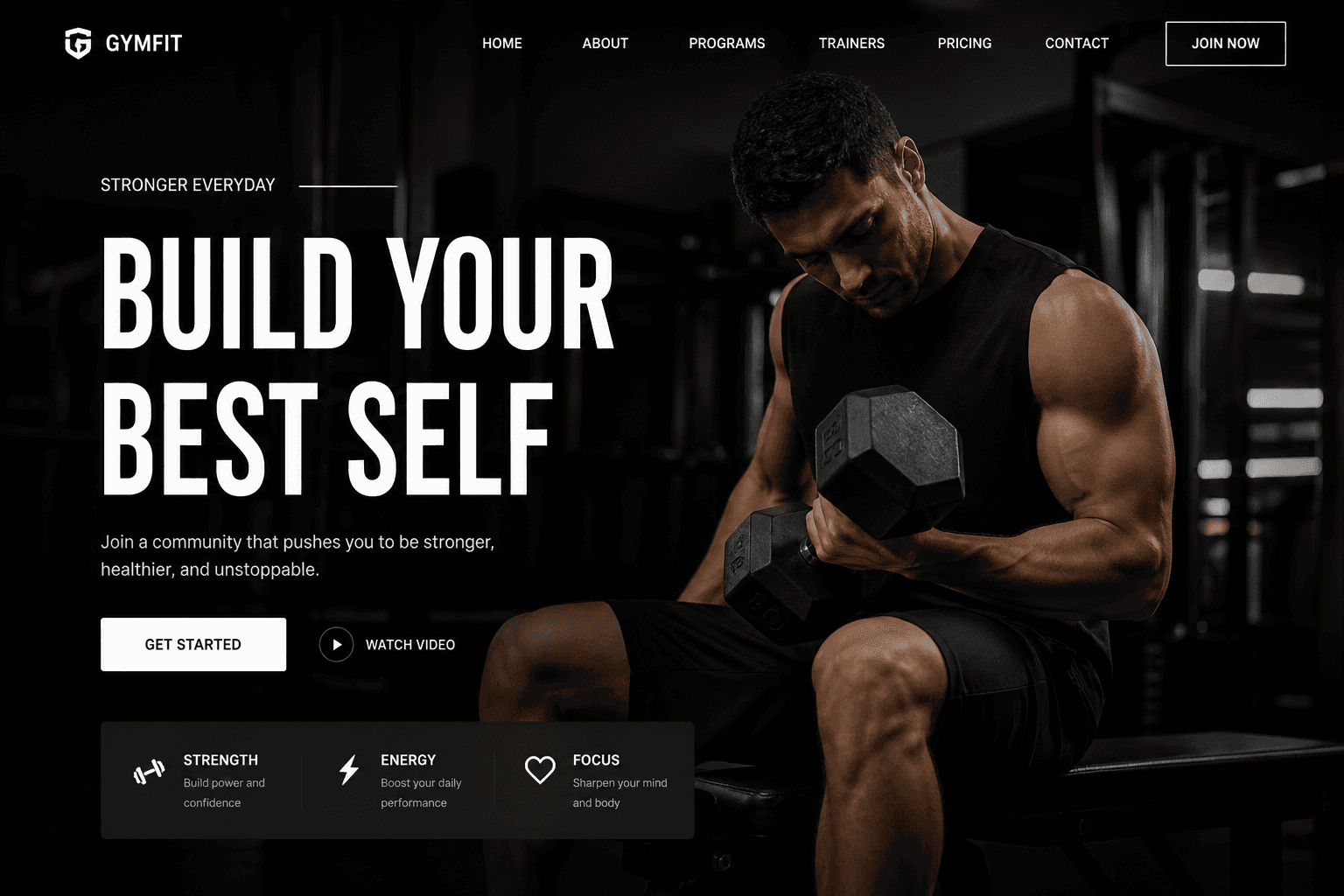 Focused athlete training strength in a gym